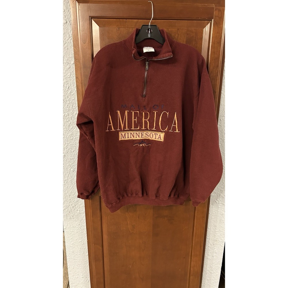 Vintage Mall Of America Pullover 1/4 Zip Sweatshirt Medium 1990s Made in the USA